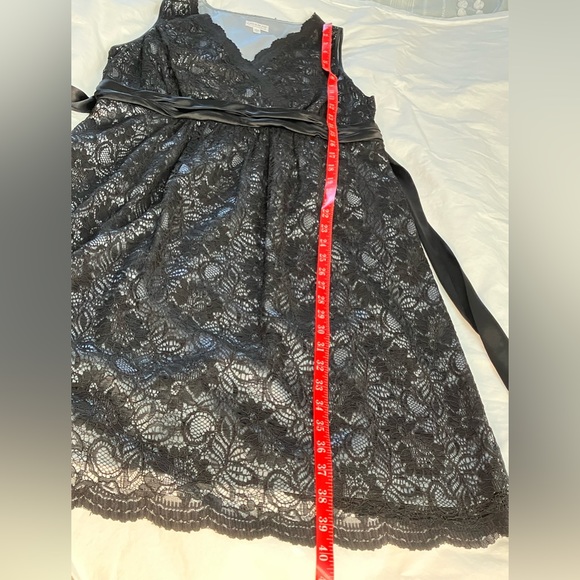 Black lace over silver gray sleeveless party dress, Pea in a Pod size Large - Picture 11 of 15
